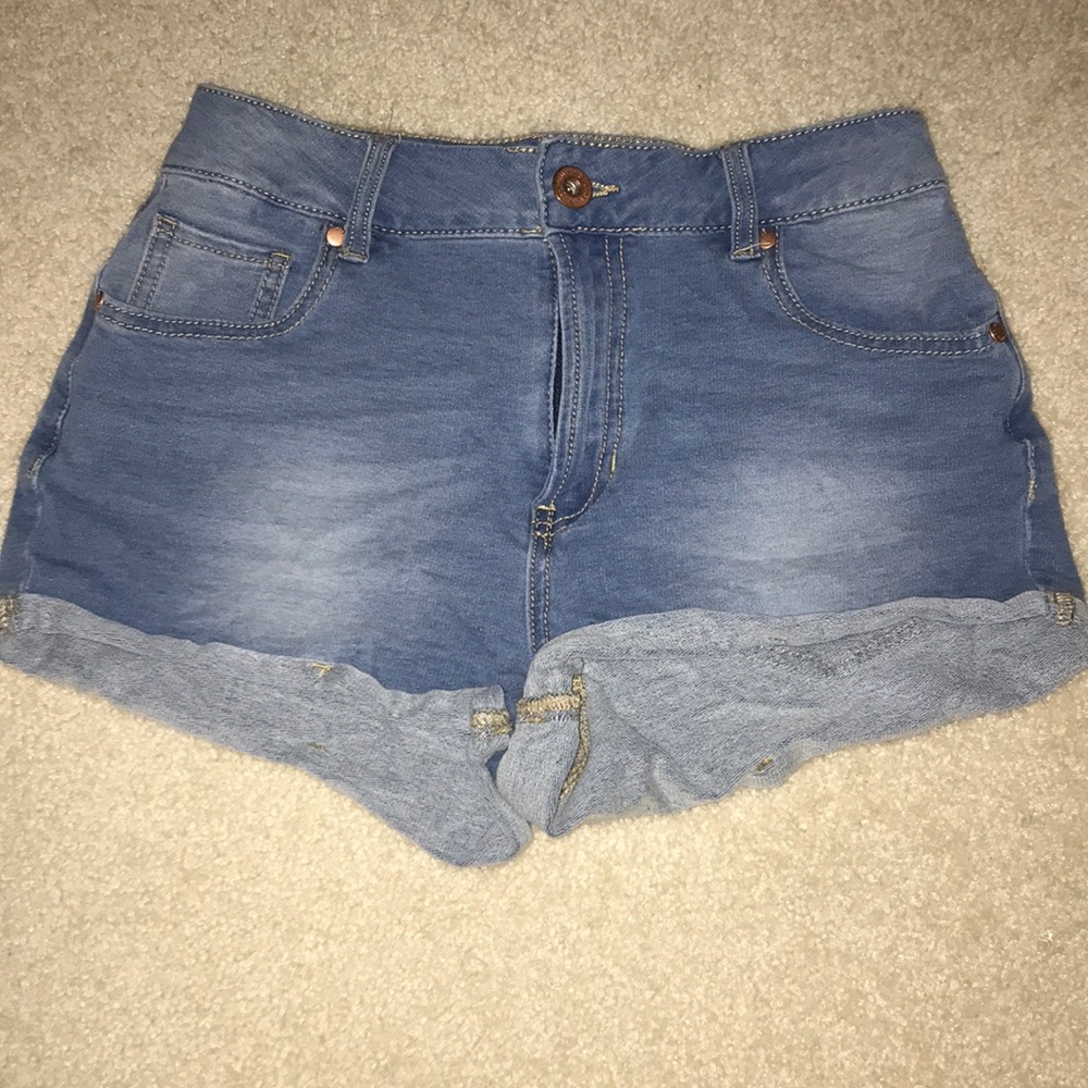 Blue high waisted shorts